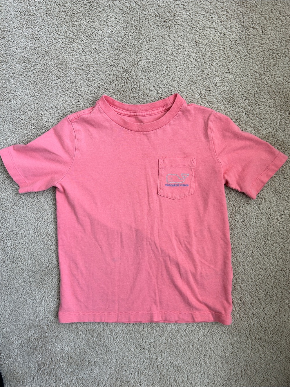 Vineyard Vines Kids Short Sleeve Pocket Tee in Coral Pink, 5